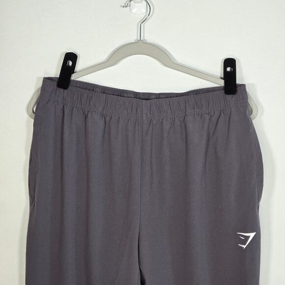 Gym Shark Mens Woven Lightweight Slim Fit Tapered Gray Leg Joggers Size Large - Picture 9 of 11